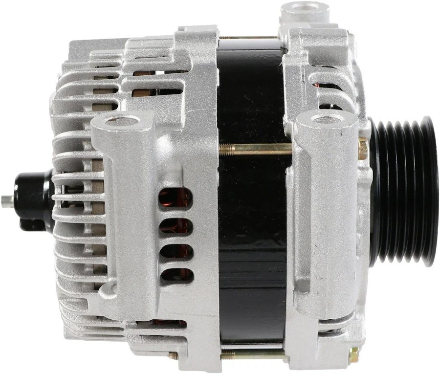 Side photo of the alternator, pulley on the right